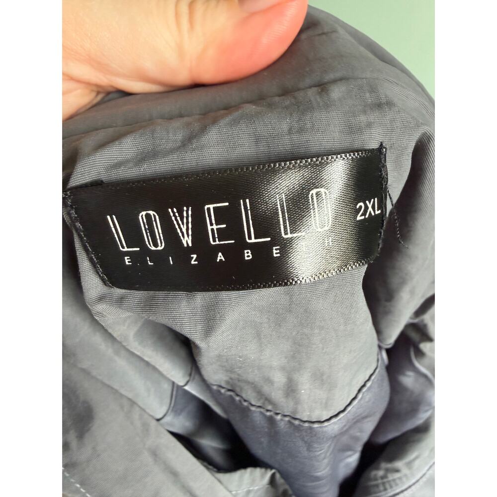 Lovello Elizabeth 2XL Gray Hooded Windbreaker Jacket Pullover 1/2 Zip - Picture 6 of 6